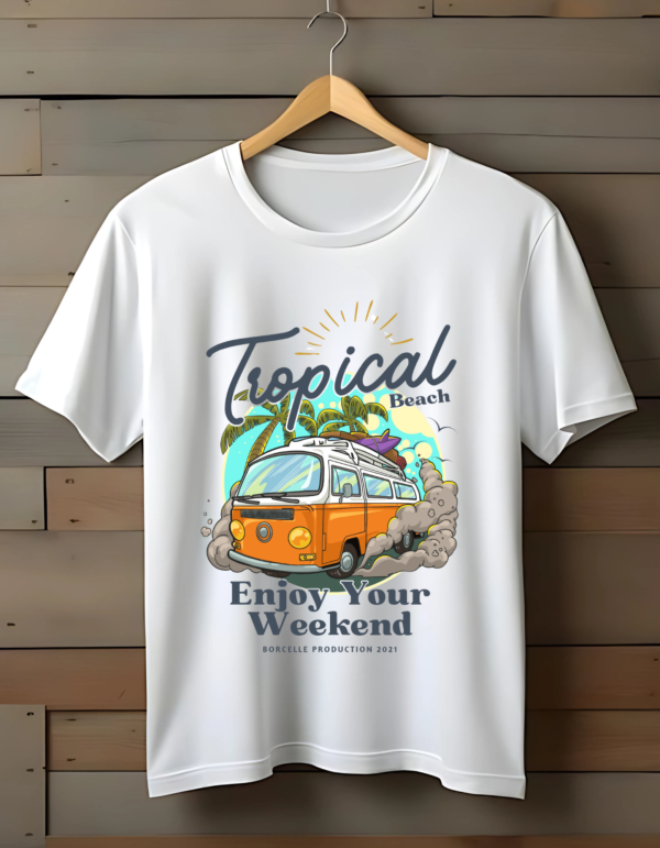 Customize Polyester T-Shirt Tropical Beach
