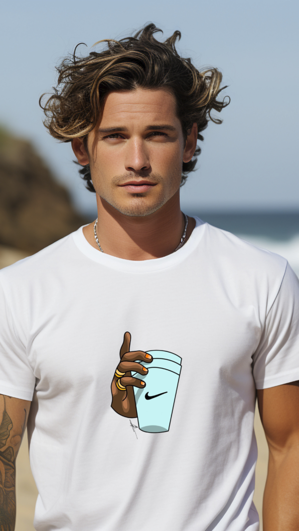 Chic Hand & Cup Graphic T-Shirt – Sip in Style