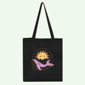 ✨ Dream Whale Black Tote Bag