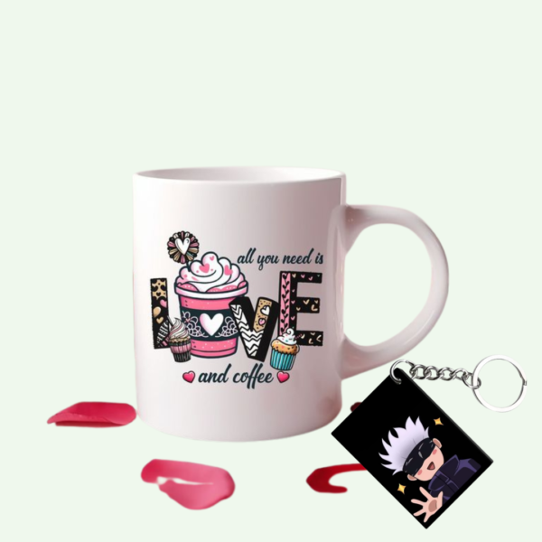 Love & Coffee Personalized Mug with Keychain