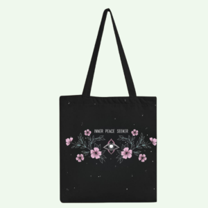 ✨ Inner Peace Seeker – Aesthetic Floral Tote Bag 🖤