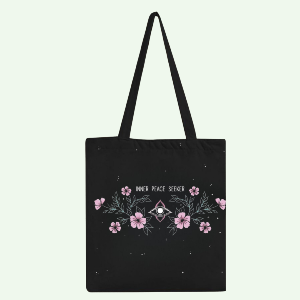 ✨ Inner Peace Seeker – Aesthetic Floral Tote Bag 🖤