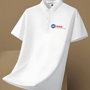 White Corporate Polo T-Shirt with Kotak Mahindra Bank Logo – Official Uniform | ML Print HUB