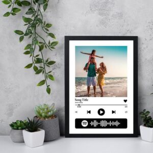 Personalized Spotify Code Frame – A4 Size | Custom Photo + Song