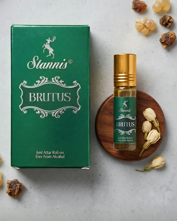 stannis brutus attar roll on 6 ml long lasting alcohol free fragrance for women and men pocket perfume travel friendly