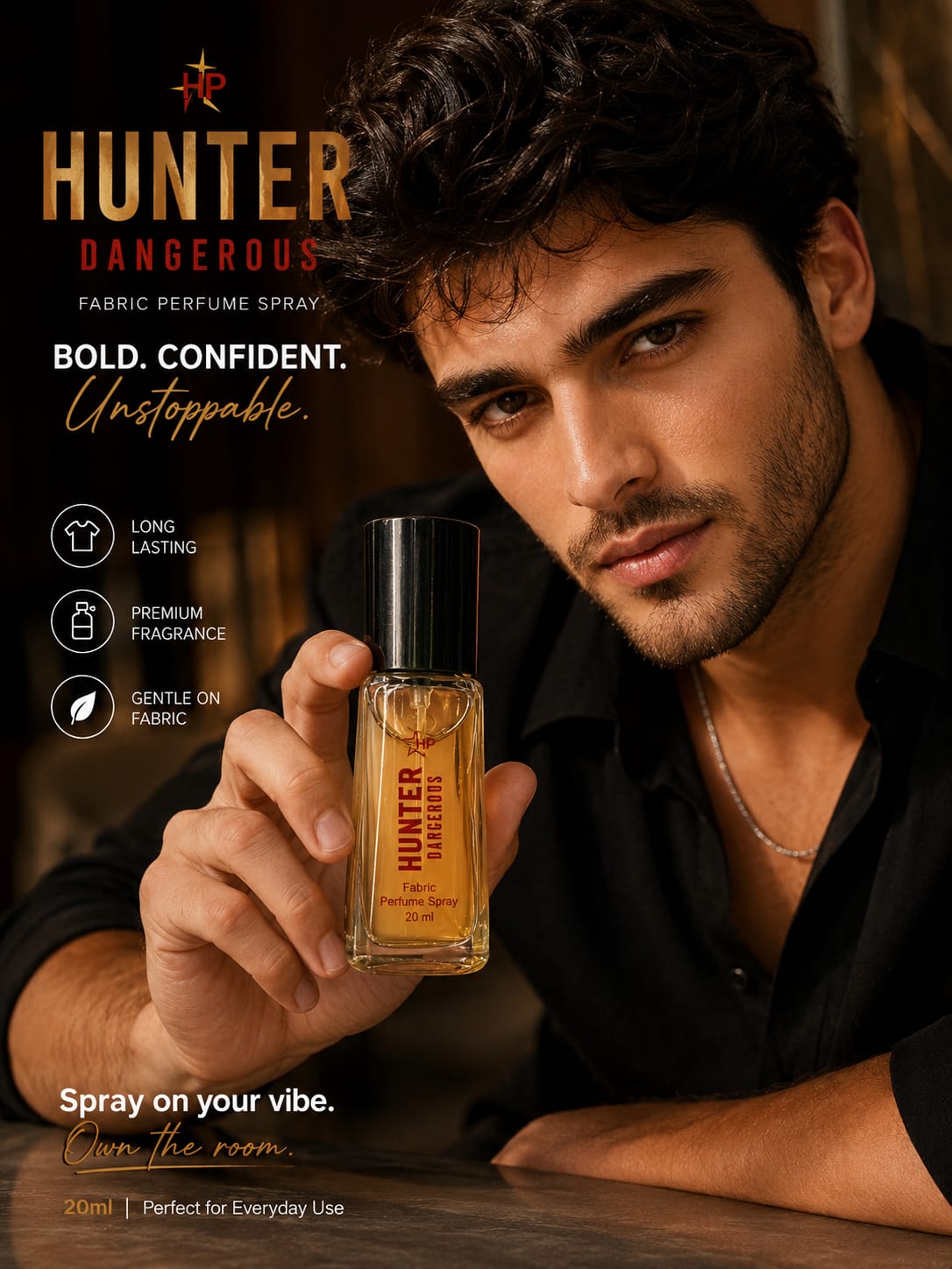 Hunter Bandibas Dangerous  Perfume Spray 20 ml Long Lasting Fragrance