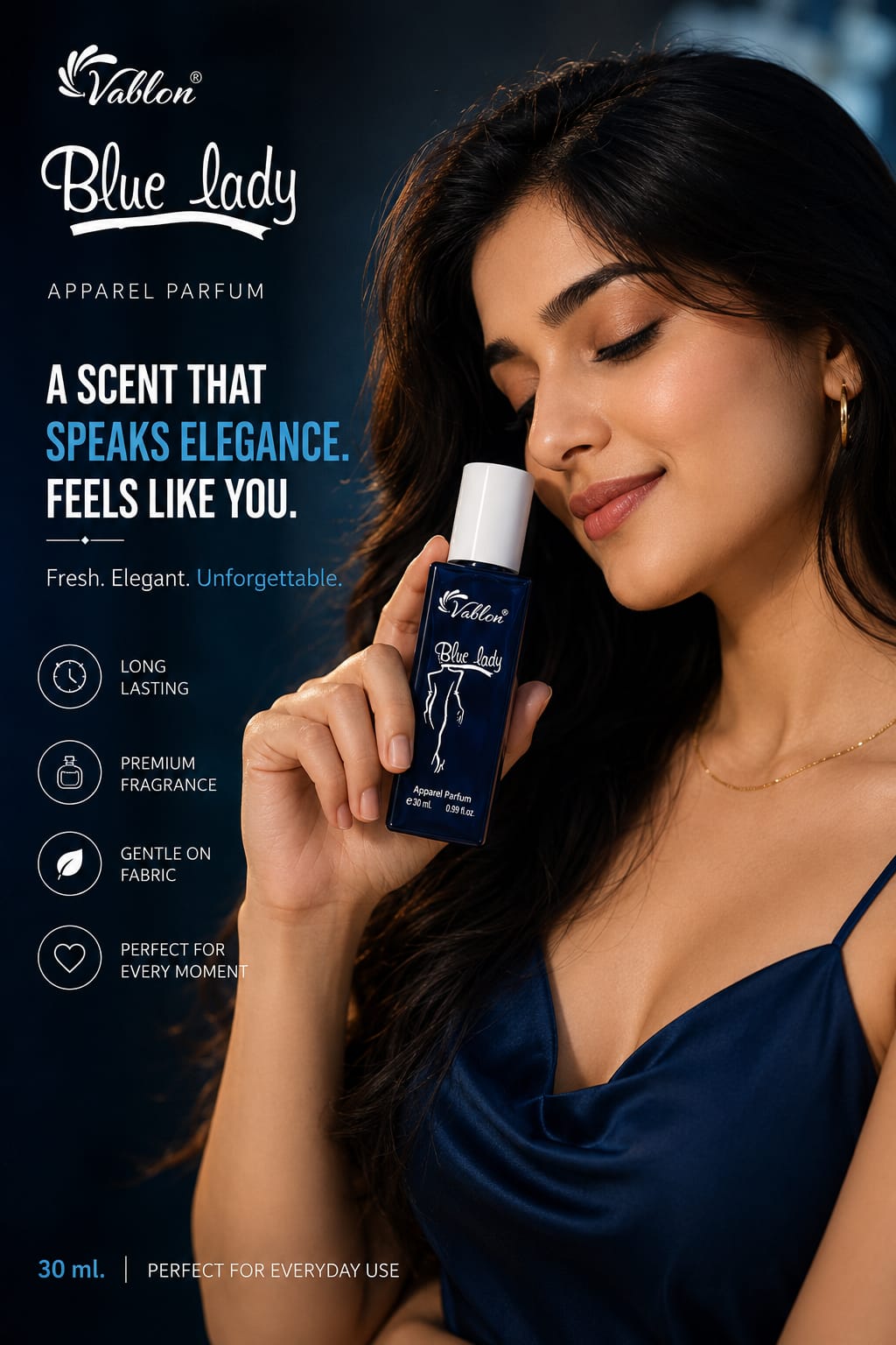 Vablon Blue Lady Perfume 30 ml Long Lasting Fragrance