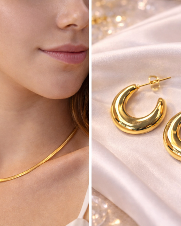 curve hoop earrings anti tarnish