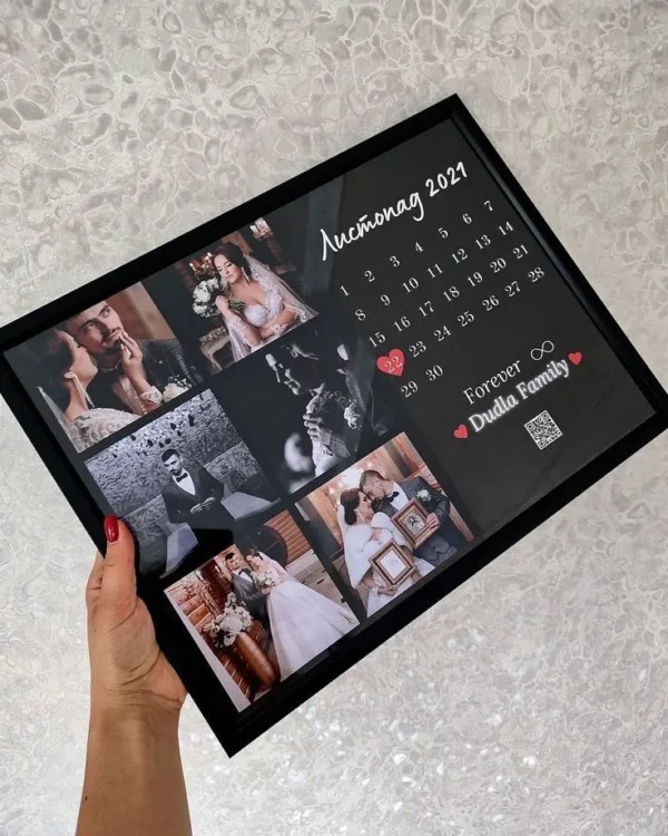 black a4 collage photo frame – custom multi photo personalized gift | mlprinthub