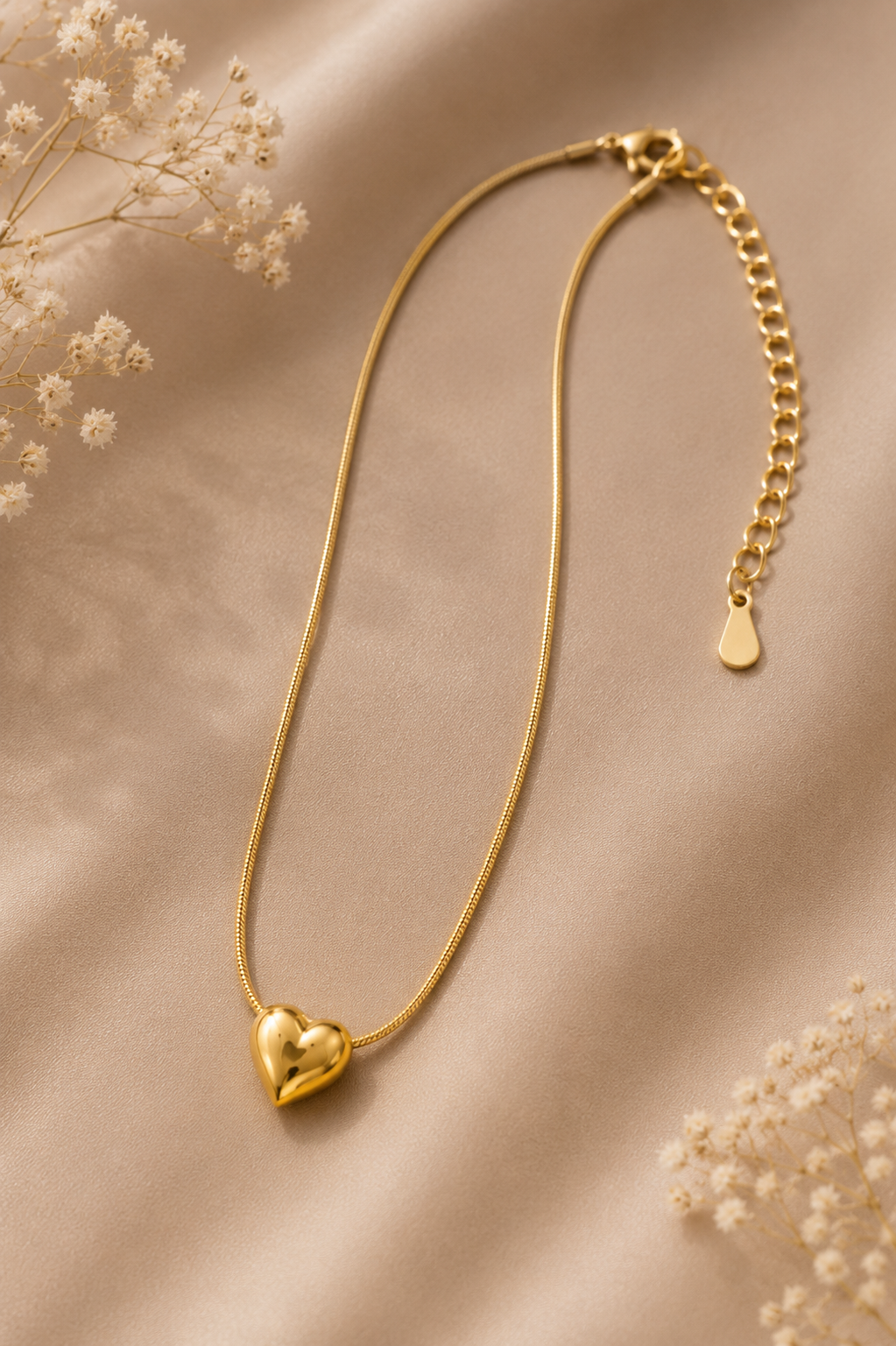 Mini Heart Pendant Necklace for Women Anti Tarnish
