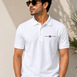 custom premium white polo t shirt