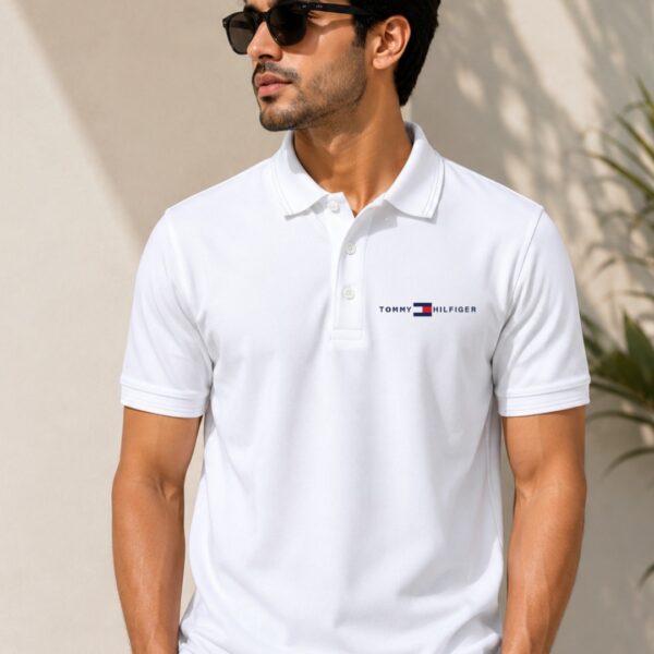 custom premium white polo t shirt
