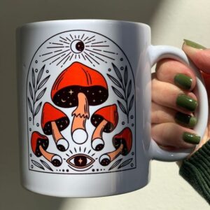 aesthetic mushroom printed mug