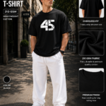 men black oversized t shirt | rohit sharma graphic back print