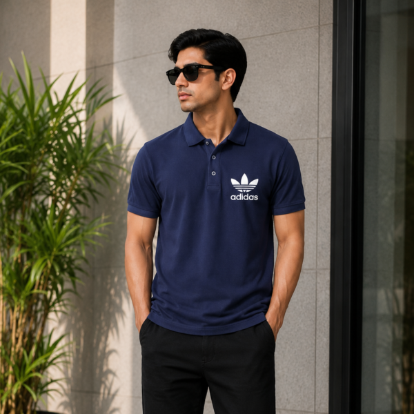 premium navy blue polo t shirt