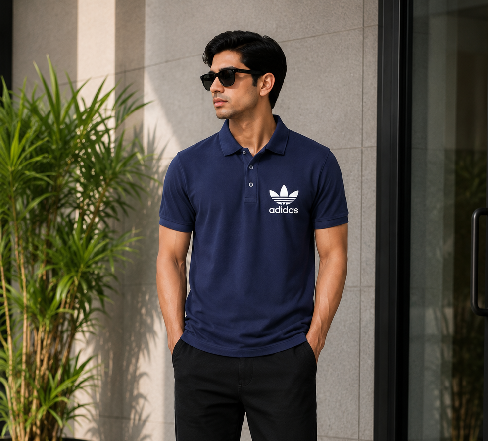premium navy blue polo t shirt