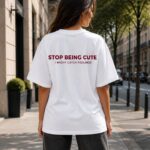 cute warning printed t shirt