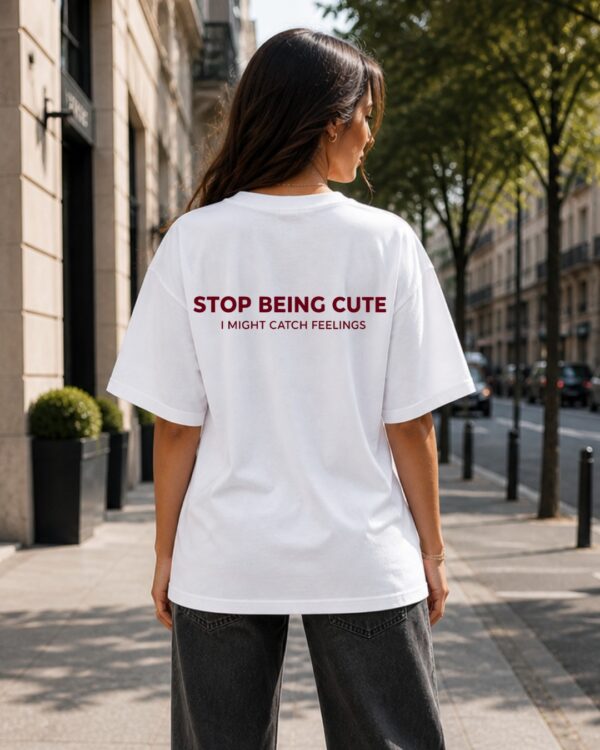 cute warning printed t shirt