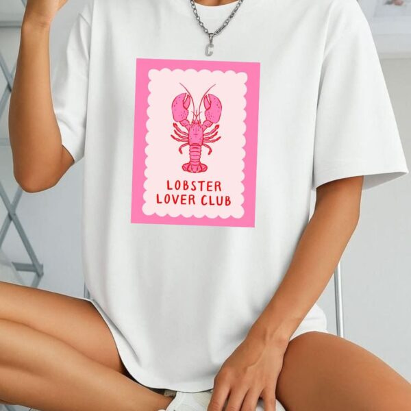 lobster lover club oversized t shirt for women | cute graphic printed t shirt