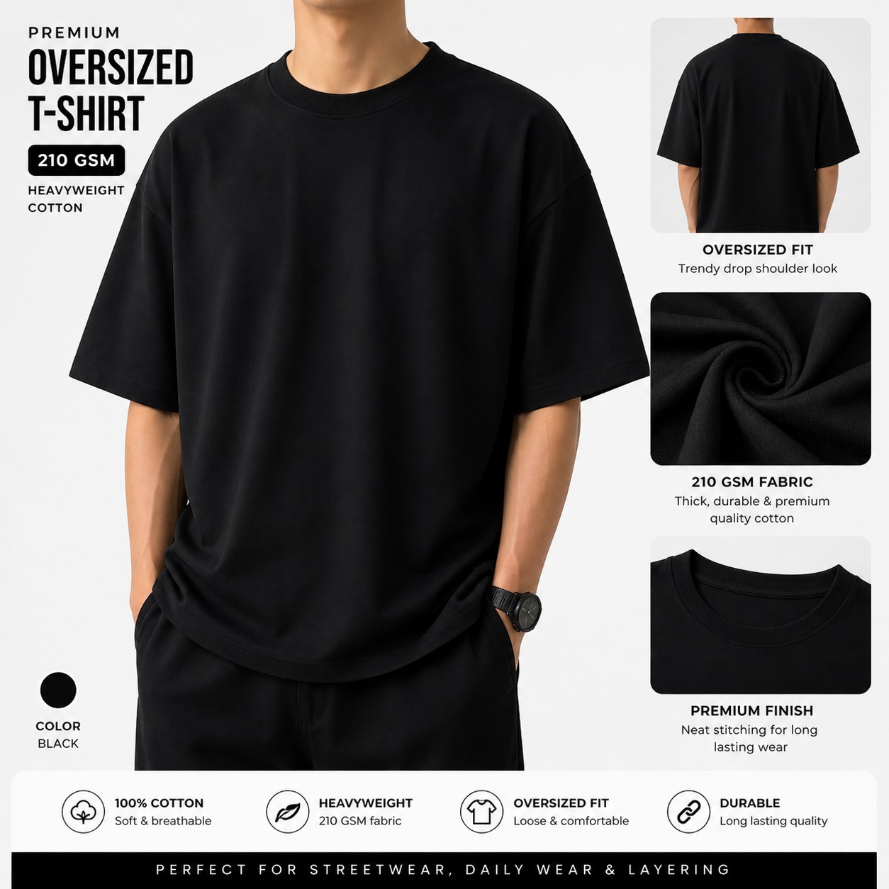 premium oversized cotton t shirt – red premium oversized cotton t shirt – red