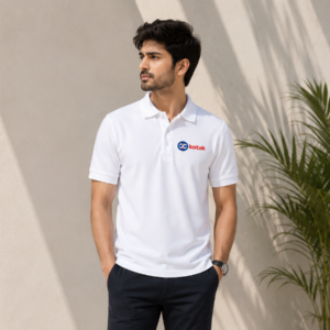 custom logo white polo t shirt