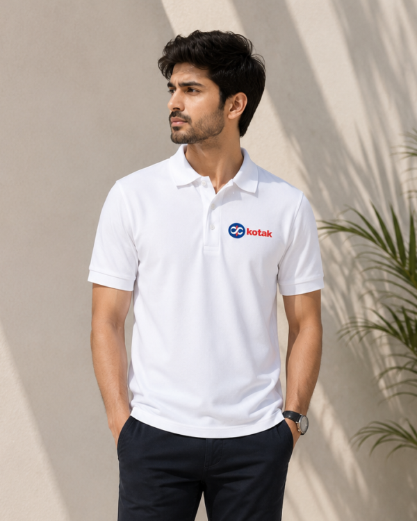 custom logo white polo t shirt
