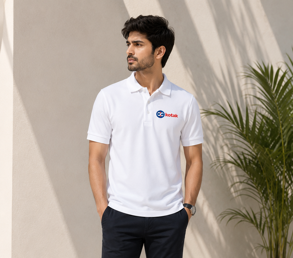 custom logo white polo t shirt
