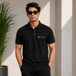 custom logo black polo t shirt