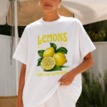 women’s oversized t shirt – lemon fresh graphic print