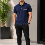 premium navy blue polo t shirt