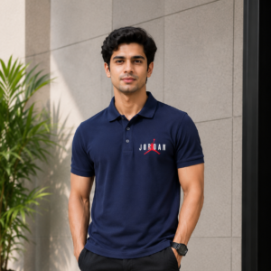 premium navy blue polo t shirt