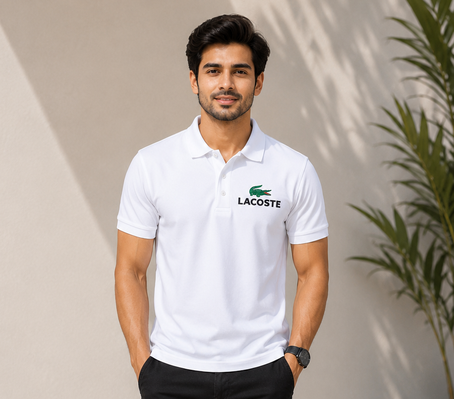 premium white polo t shirt