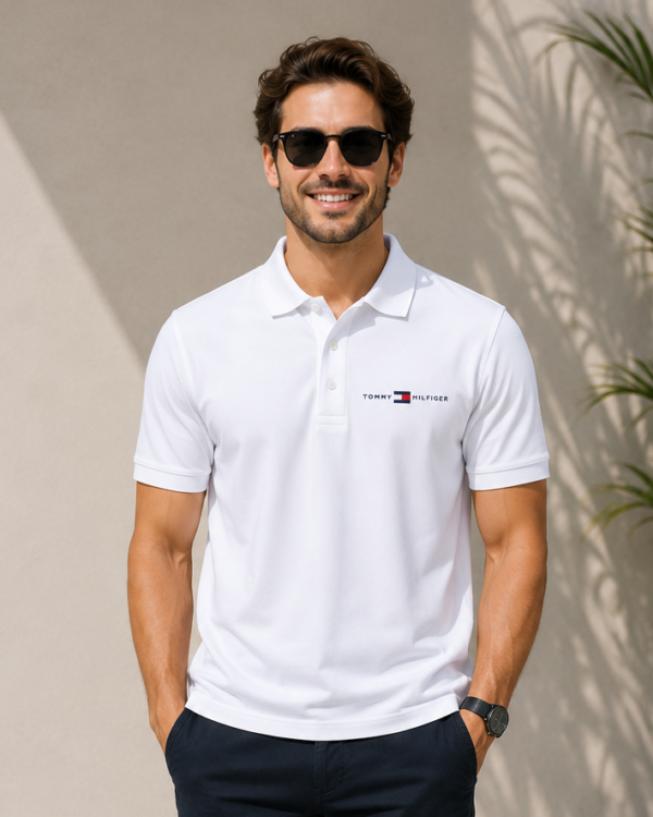 custom premium white polo t shirt