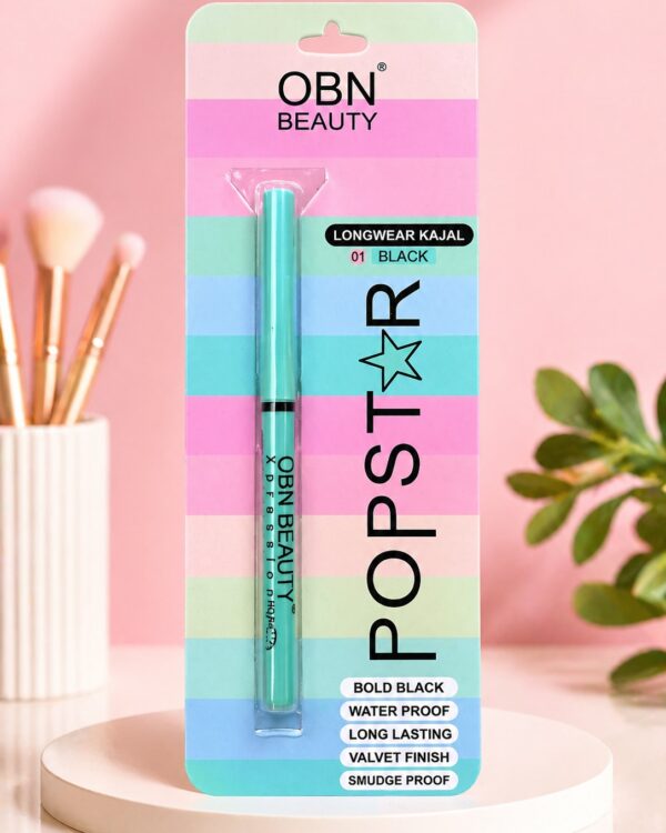 obn beauty popstar longwear kajal – black (waterproof & smudge proof)