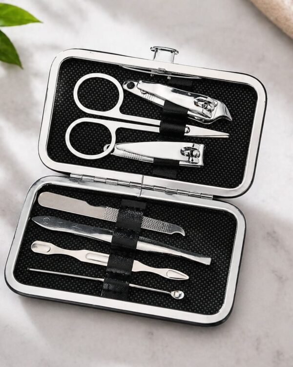 premium manicure & pedicure kit – stainless steel (travel case)