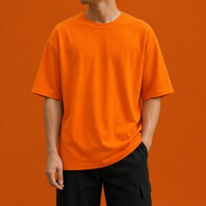 premium oversized cotton t shirt – orange