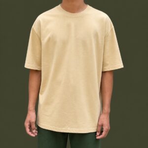 premium oversized cotton t shirt – beige