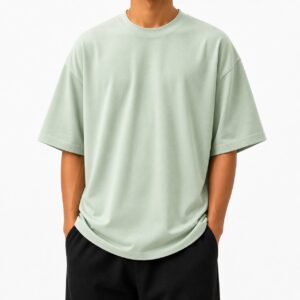 premium oversized cotton t shirt – sage green