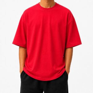 premium oversized cotton t shirt – red