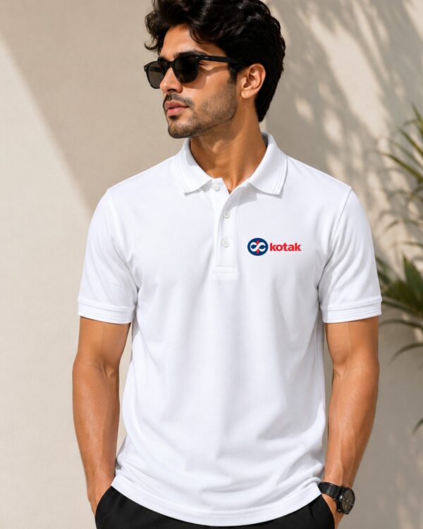 custom logo white polo t shirt