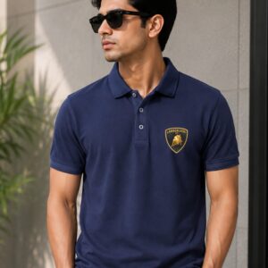 custompremium navy blue polo t shirt