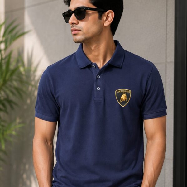 custompremium navy blue polo t shirt
