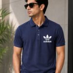 premium navy blue polo t shirt