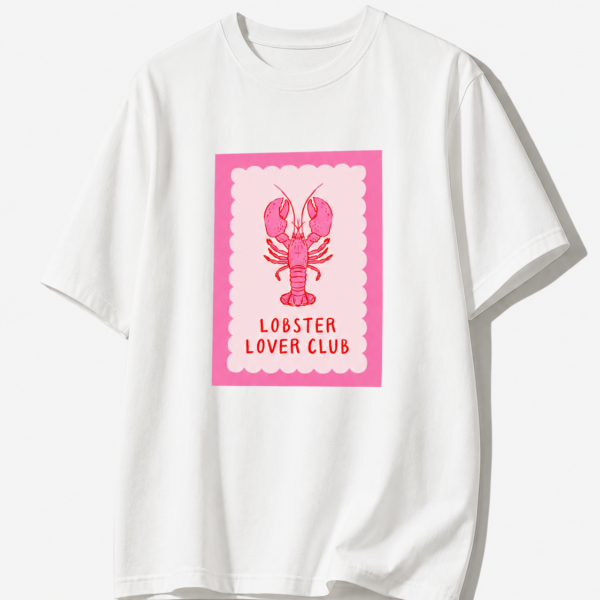 lobster lover club oversized t shirt for women | cute graphic printed t shirt