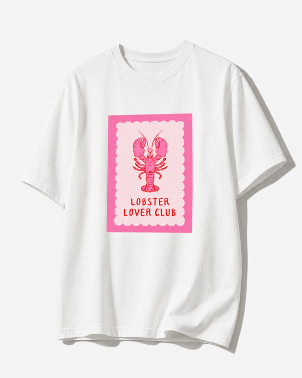 lobster lover club oversized t shirt for women | cute graphic printed t shirt