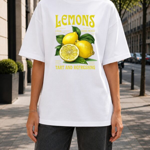 lemons graphic oversized t shirt for women | aesthetic lemon printed tee