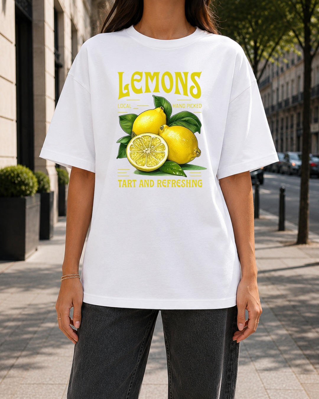 lemon graphic oversized t shirt Lemons graphic oversized t shirt for women with aesthetic summer print