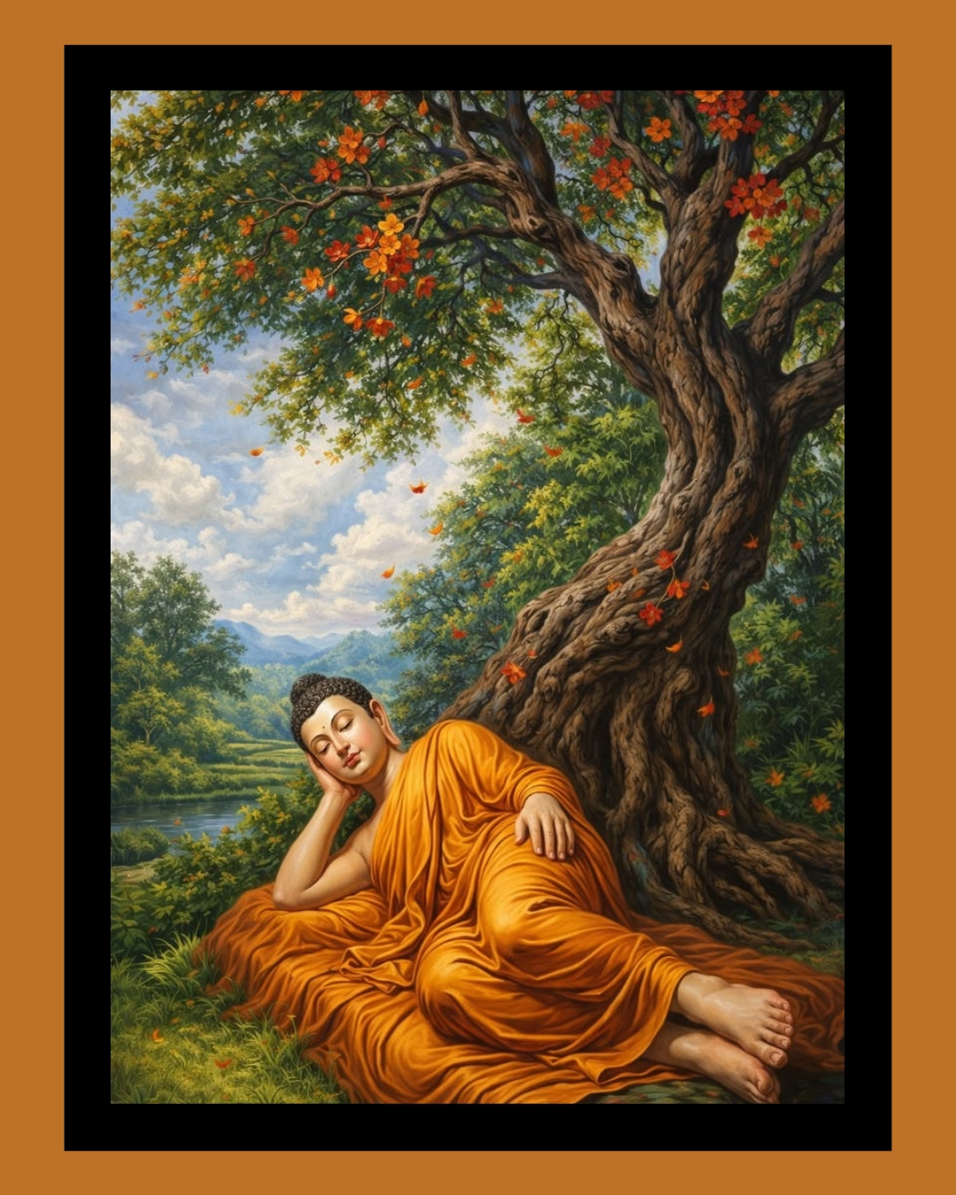 customized buddha art photo frame a4 size Spiritual Buddha wall painting frame for home decor