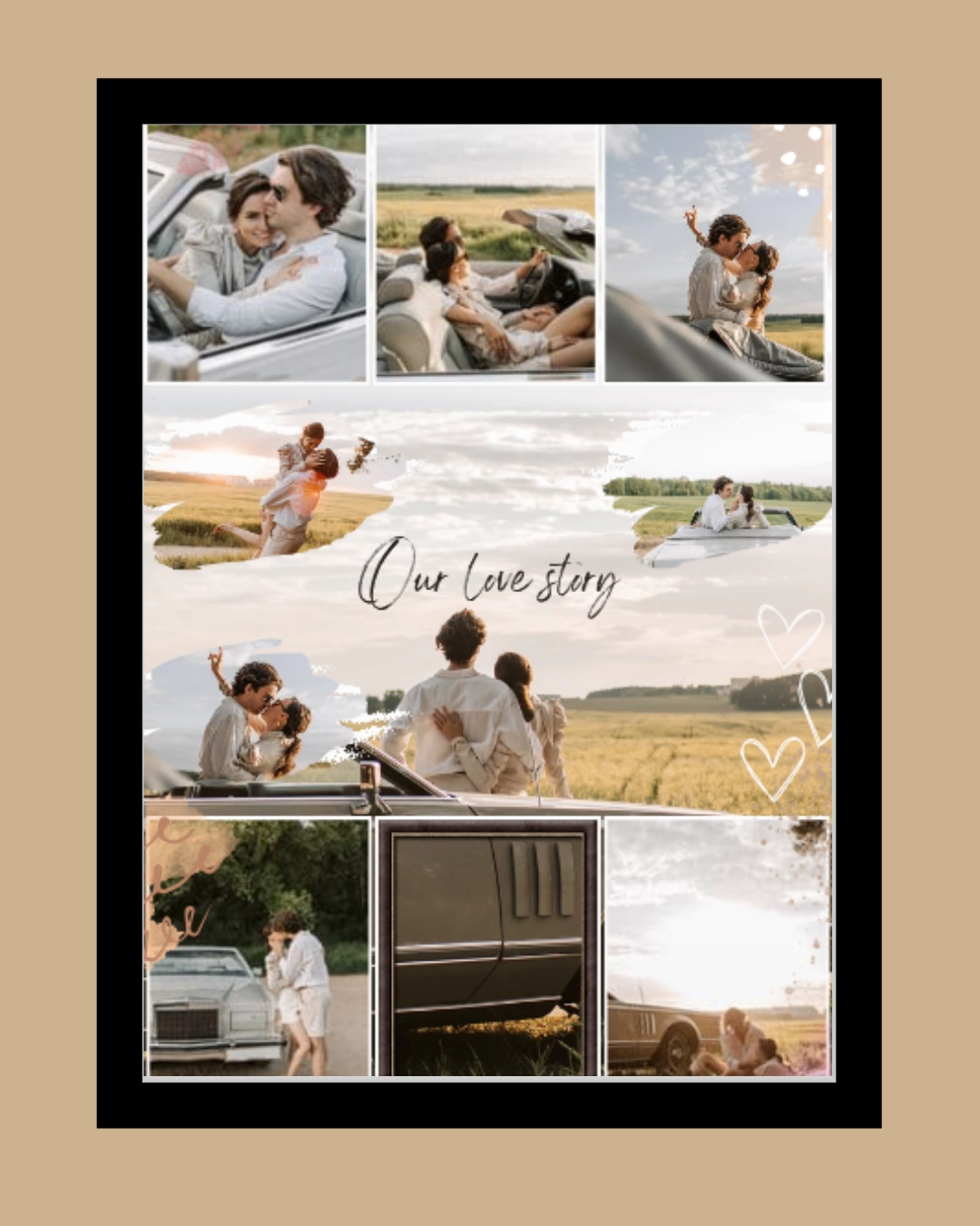 customized couple collage photo frame a4 size personalized-couple-photo-collage-frame