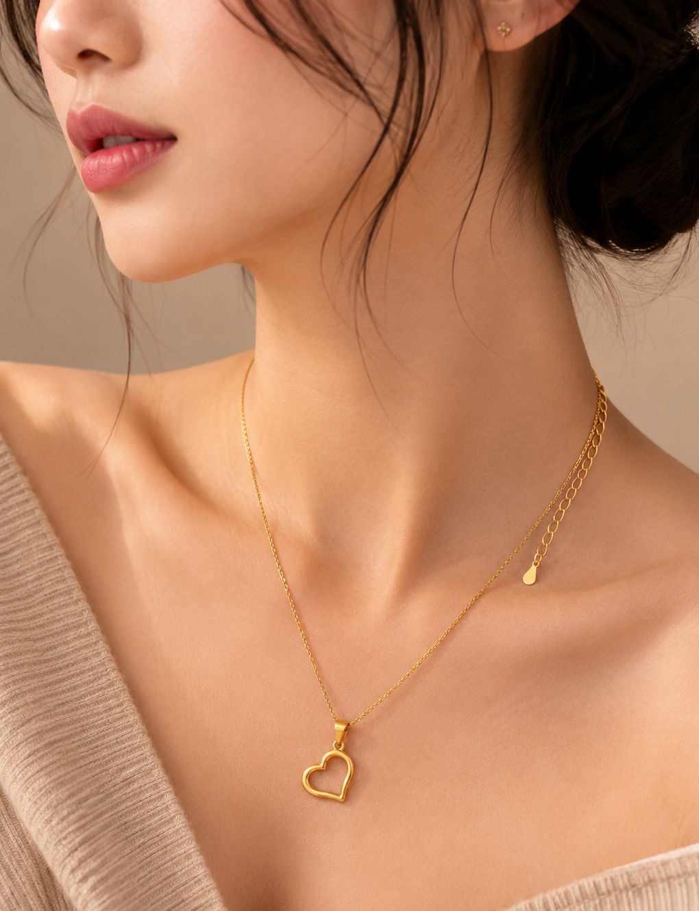Open Heart Pendant Necklace